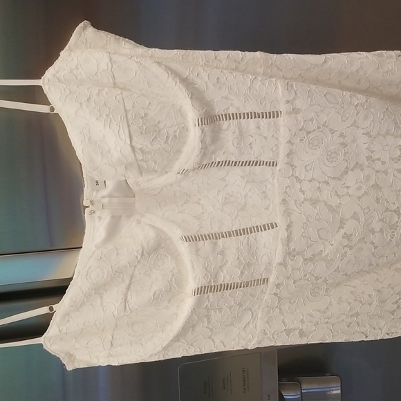 💕DRESS THE POPULATION💕 Jayleen Floral Lace Midi Dress ~ Off White XL NWT - Picture 4 of 11